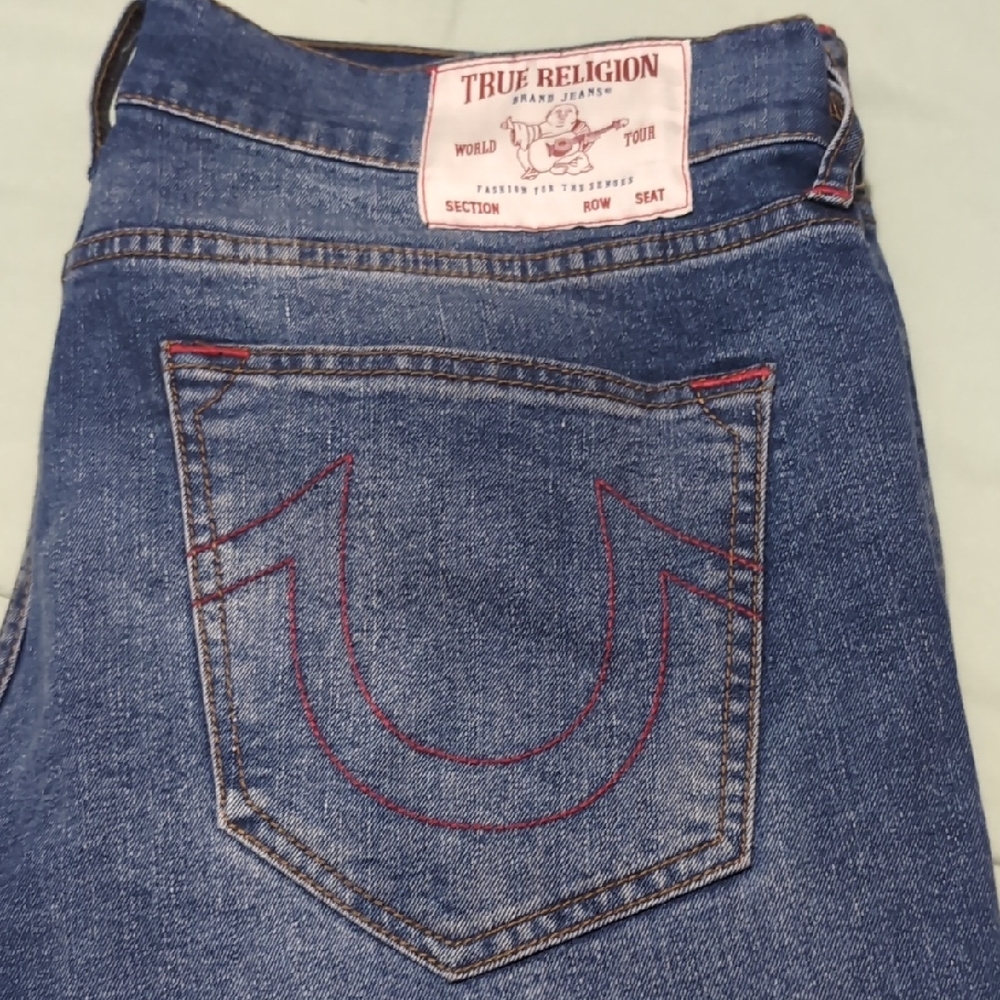 True Religion Denim Jeans with Red Stitching
